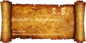 Kuchár Barakony névjegykártya